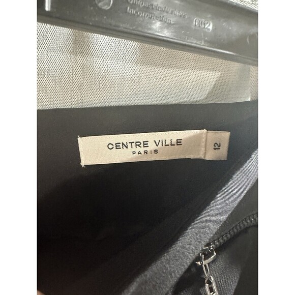 NWT Center Ville Paris Black Pencil Skirt - Size 12 Pockets Button Formal Work - Picture 4 of 8
